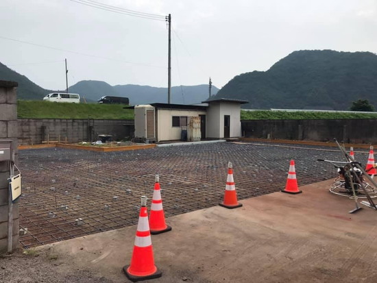 写真:(株)コスモ農産ウエスト総社工場土間コンクリート打設工事(打設前)
